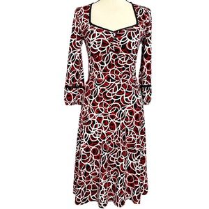 My Michelle Dress M Abstract Circles 3/4 Sleeve